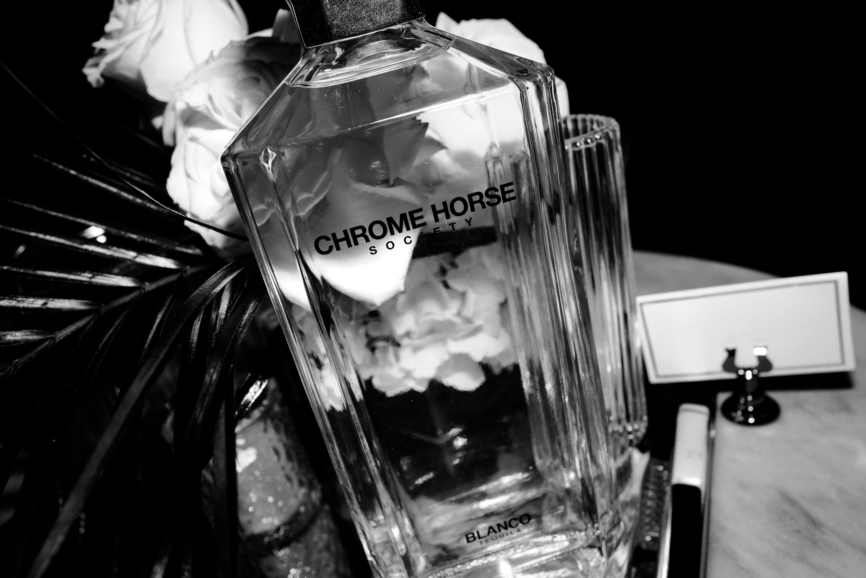 CHROME HORSE BLANCO TEQUILA - BOTTLE IN CONTEXT - FRONT